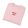 Hug Me Embroidered T-Shirt – Cute Minimalist Chest Graphic Tee, Funny Aesthetic Shirt, Soft Unisex Casual Top