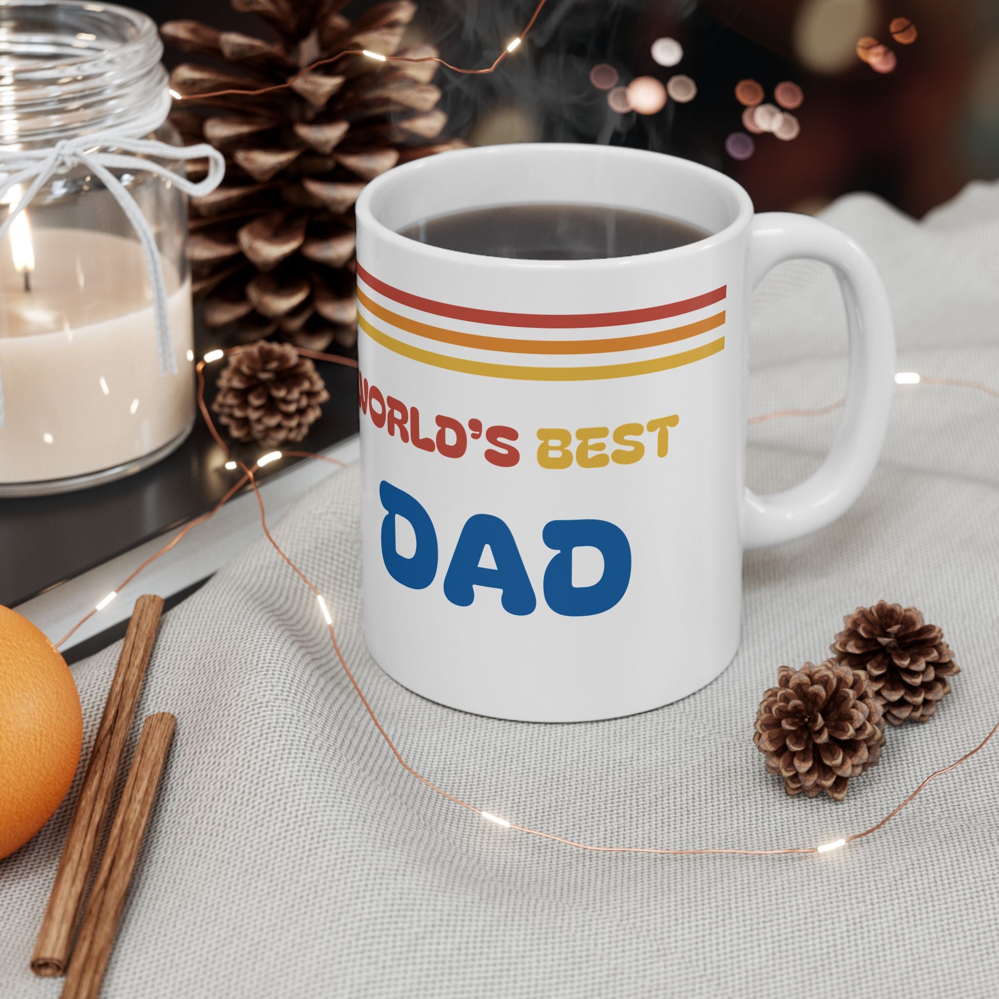 World’s Best Dad Mug | Retro 70s Father’s Day Gift | Vintage Dad Coffee Cup | New Dad gift | First Father's Day Gift | Unique Father's Day