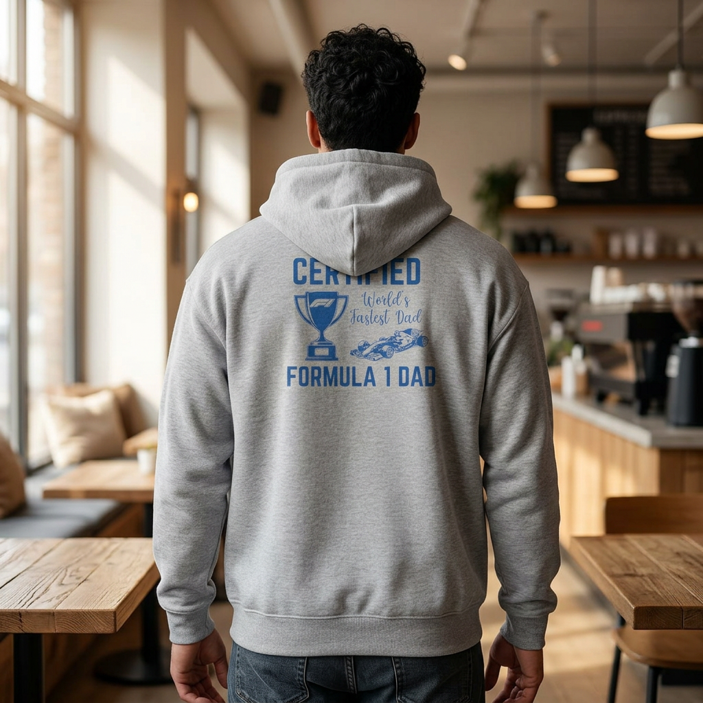 Certified Formula 1 Dad Hoodie, Worlds Fastest Dad, F1 Gift Fathers Day Tee
