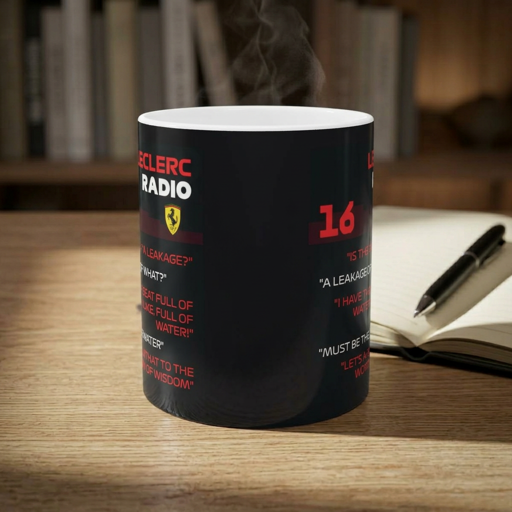 Formula 1 Team Radio Quote Mugs, F1 Fan Gift & Merch, Seat Full of Water