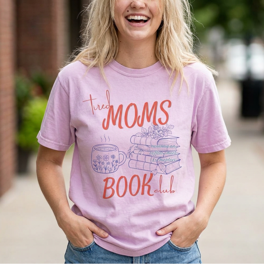 Tired Moms Book Club Shirt, Book Lover Gift, Mom Life T-shirt, Bookworm Tee