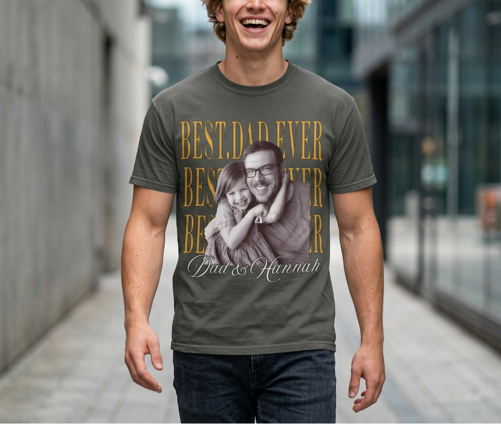 Custom Photo Dad Shirt, Personalized Dad Picture Shirt, Funny shirt for dad, Fathers day shirt, Best Dad Ever Photo Tee, aI146e3b