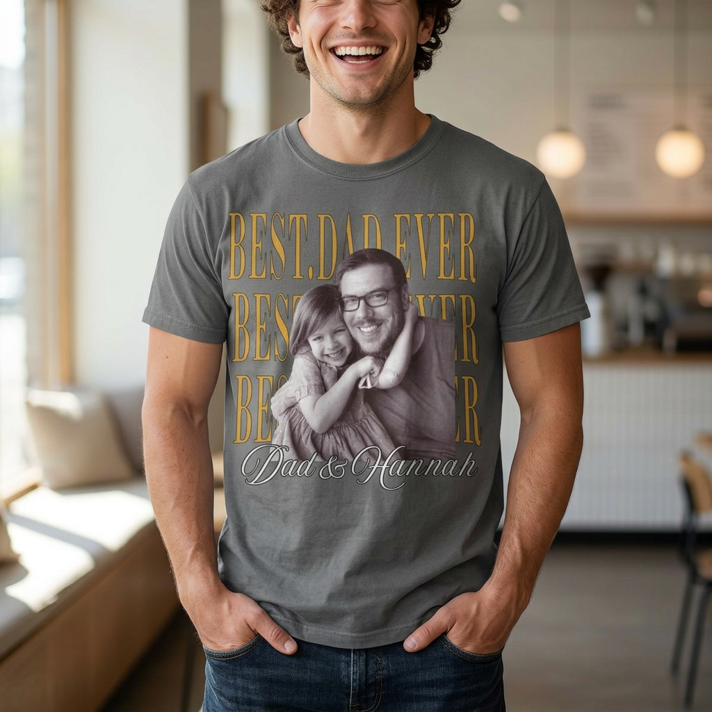 Custom Photo Dad Shirt, Personalized Dad Picture Shirt, Funny shirt for dad, Fathers day shirt, Best Dad Ever Photo Tee, aI146e3b