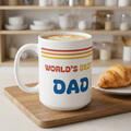 World’s Best Dad Mug | Retro 70s Father’s Day Gift | Vintage Dad Coffee Cup | New Dad gift | First Father's Day Gift | Unique Father's Day