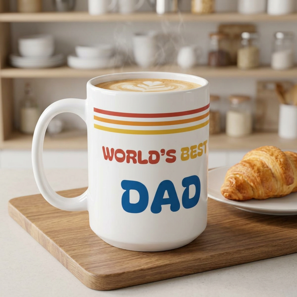 World’s Best Dad Mug | Retro 70s Father’s Day Gift | Vintage Dad Coffee Cup | New Dad gift | First Father's Day Gift | Unique Father's Day