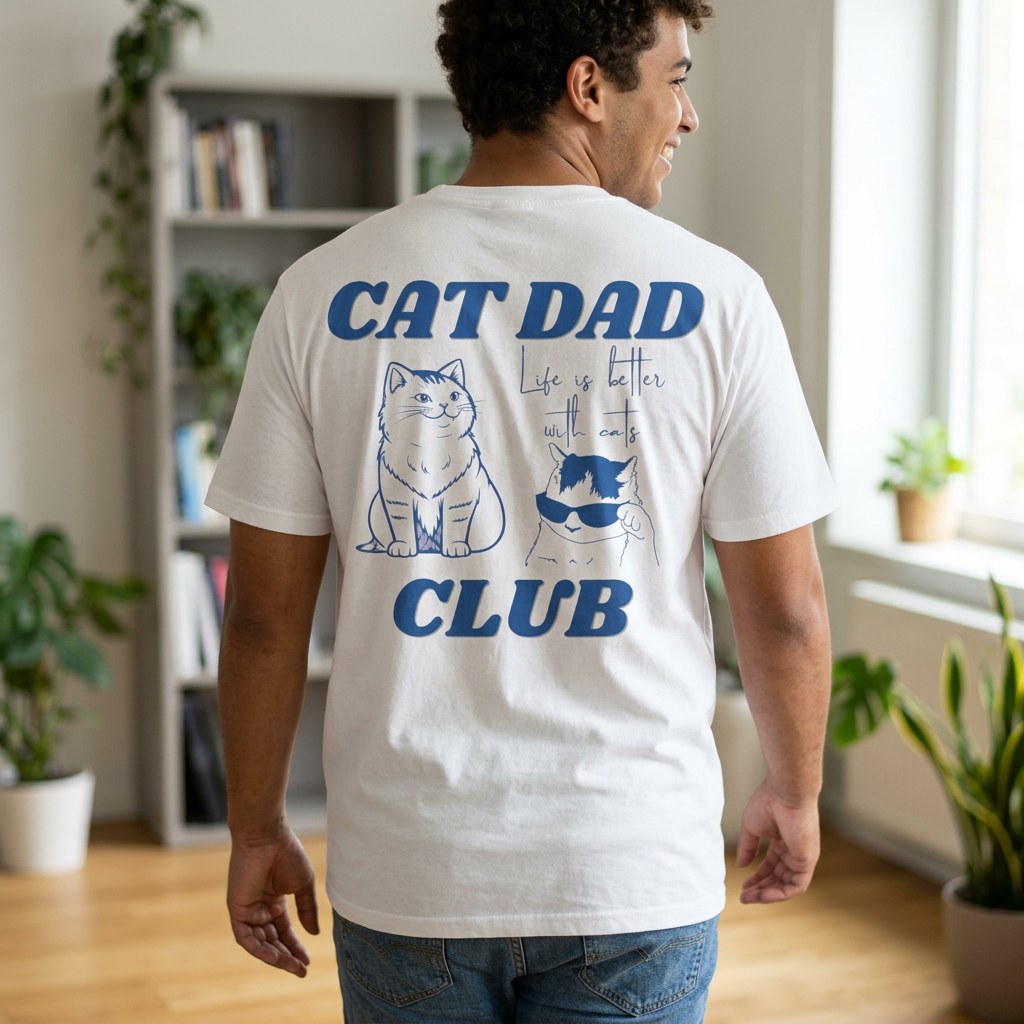 Cat Dad Shirt, Cat Dad Tee, Comfort Colors® Cat Dad Club TShirt, Back Design Tee Funny Cat Shirt, Cat Lover, New Cat Dad Shirt, Pet Parent