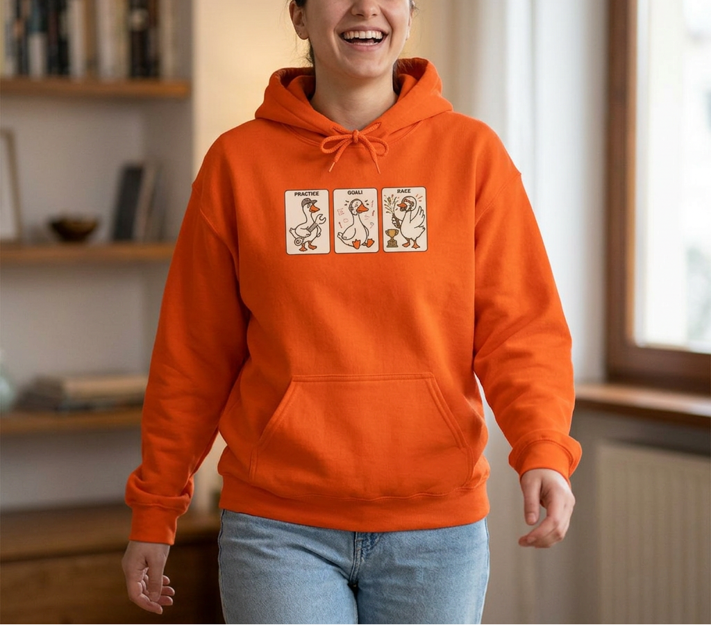 F1 Funny Goose Racing Hoodie – Practice Quali Race Silly Goose Hoodie, Motorsport Goose Sweatshirt, Cute Racing Fan Gift