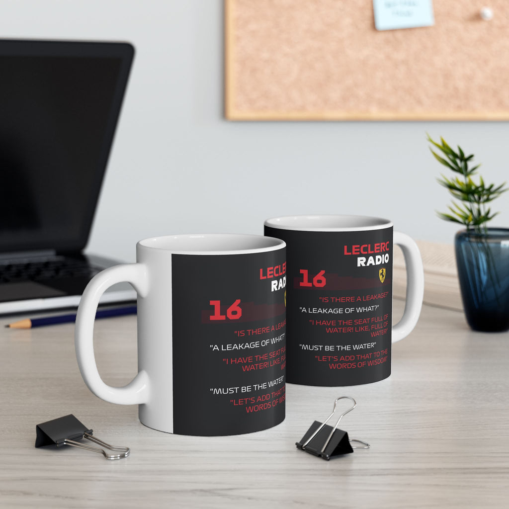 Formula 1 Team Radio Quote Mugs, F1 Fan Gift & Merch, Seat Full of Water