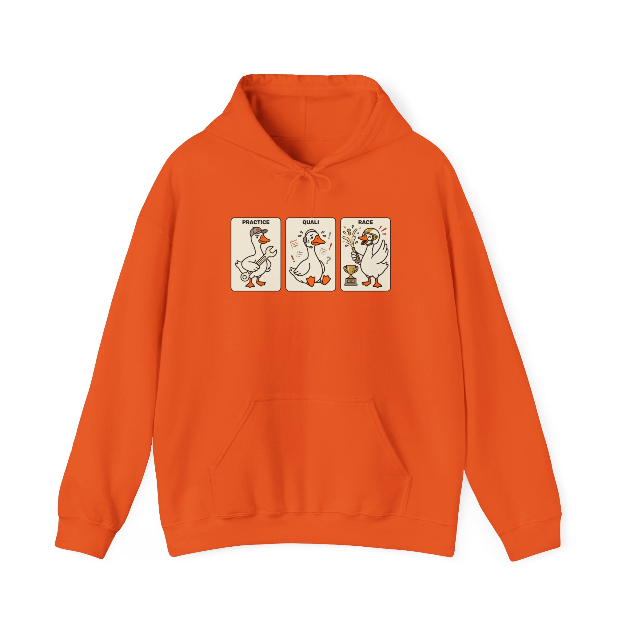 F1 Funny Goose Racing Hoodie – Practice Quali Race Silly Goose Hoodie, Motorsport Goose Sweatshirt, Cute Racing Fan Gift