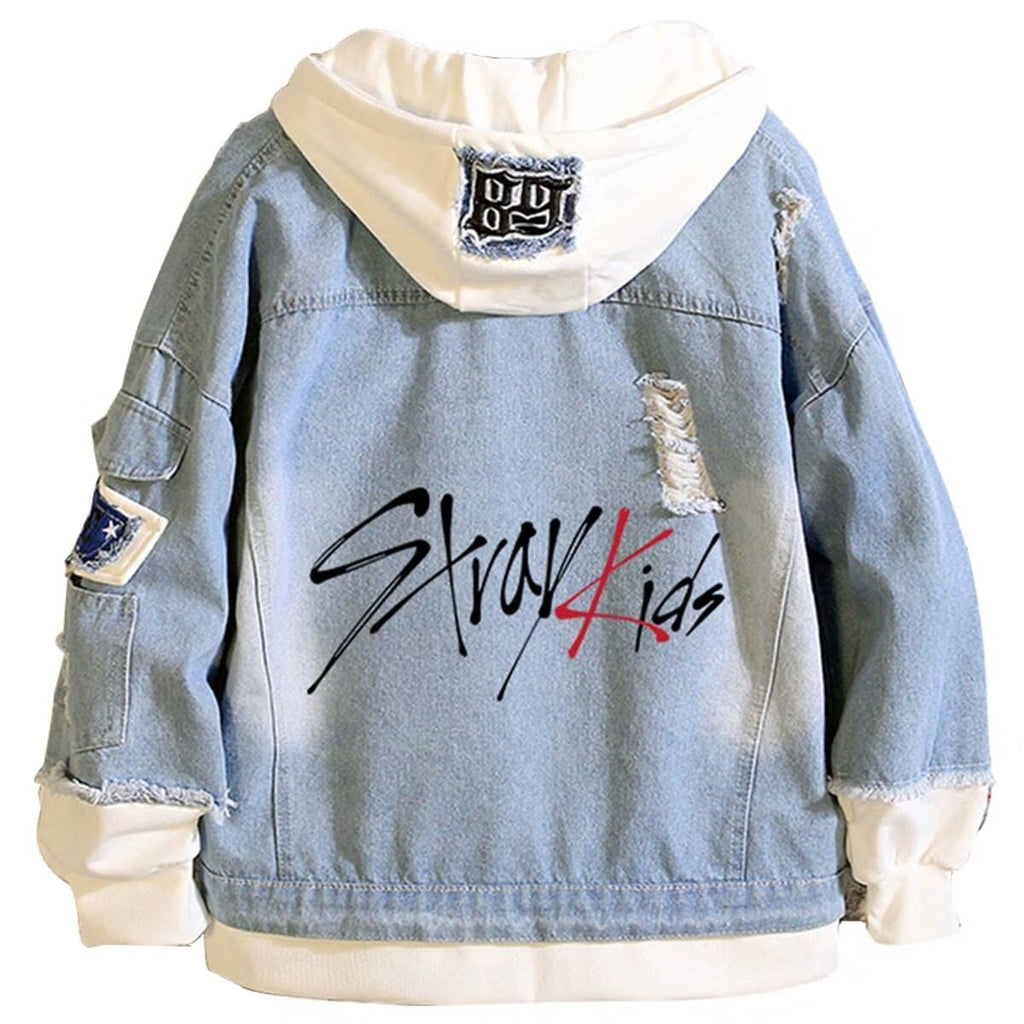 KPOP Stray Kids Merch Stray Kids Hoodie Felix Hyujin I.N Jisung Denim Jacket