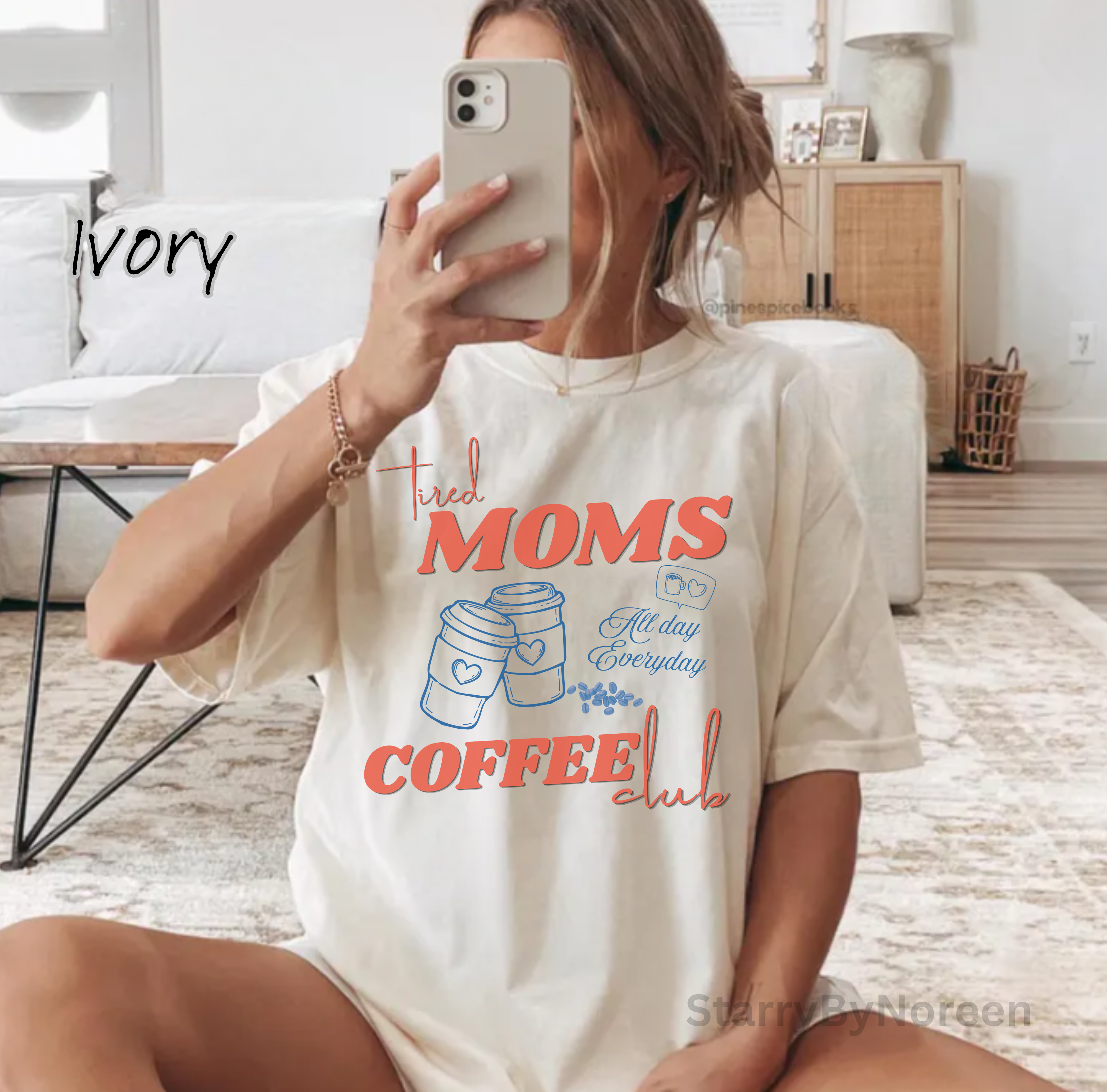 Tired Moms Coffee Club Shirt, Mom Life T-shirt, Coffee Lover Gift, Caffeinated Mama Tee, Iced Coffee Lover