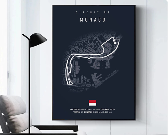 F1 Track Design Wall Print