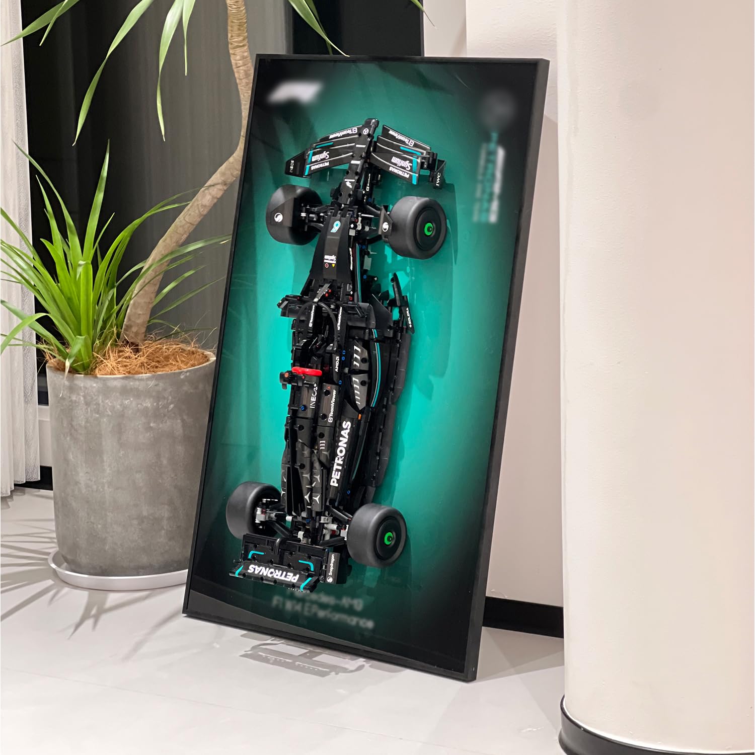 iLuane Display Wallboard for Lego Technic Mercedes-AMG F1 W14 E Performance Race Car Building Set 42171 Adult Collectibles Lego Car Wall Mount Great for Lego Lovers (No Car Included)