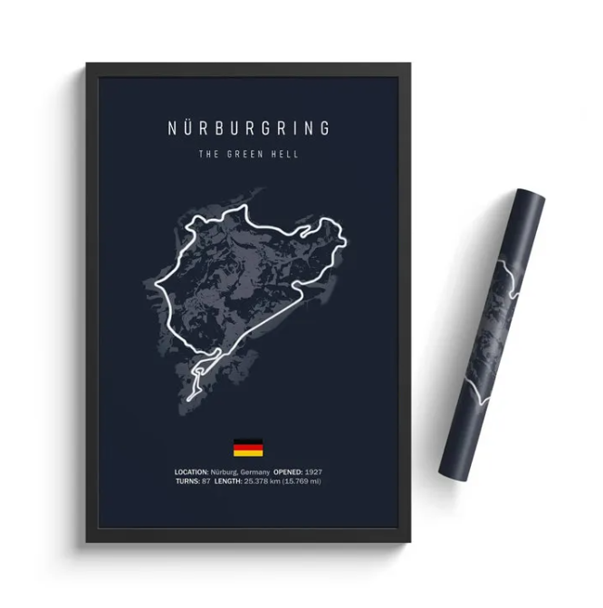 F1 Track Design Wall Print