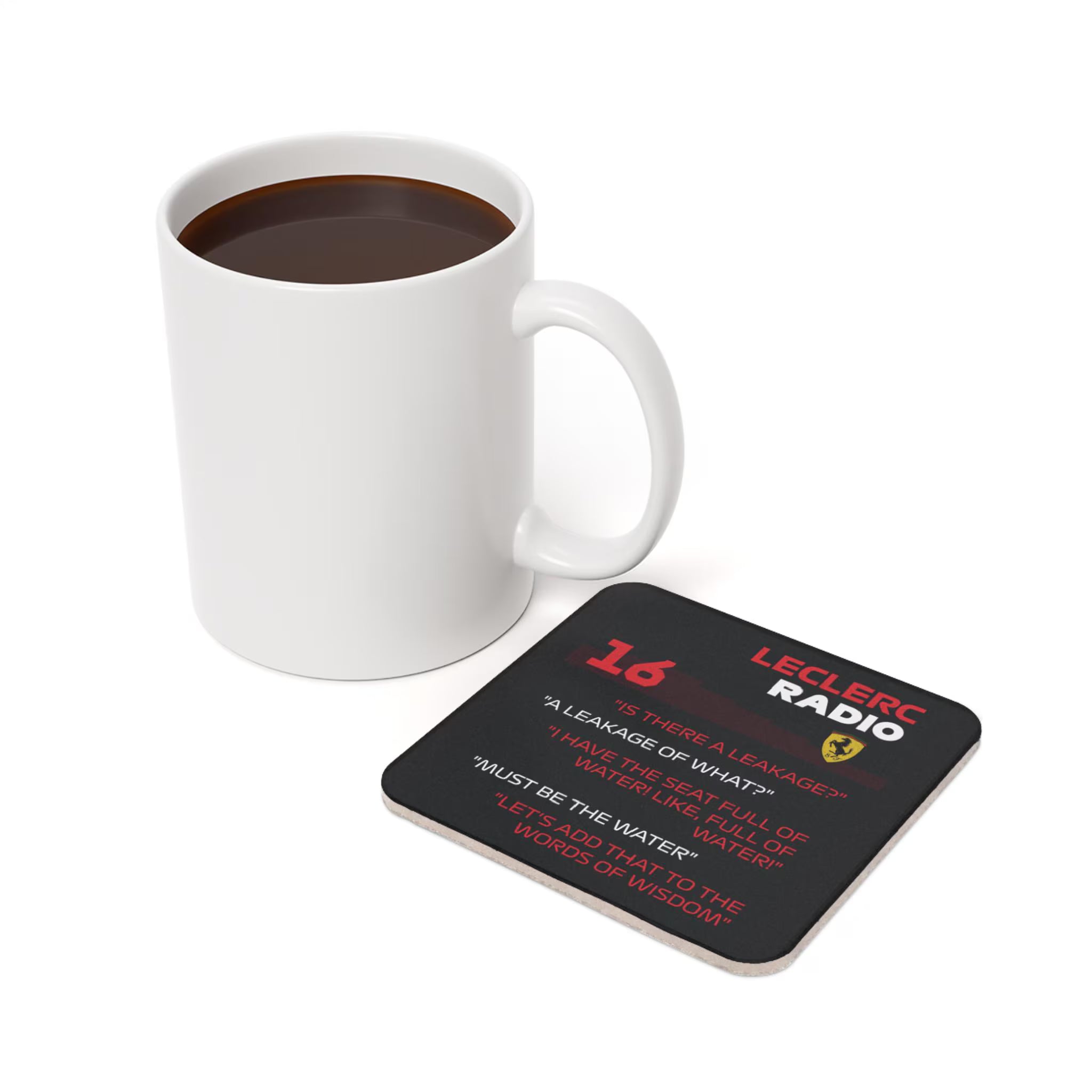 F1 Team Radio Quote Coaster, Formula 1 Fan Gift & Merch, Seat Full of Water