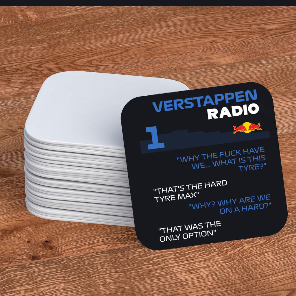 F1 Team Radio Quote Coaster, Formula 1 Fan Gift & Merch, Seat Full of Water