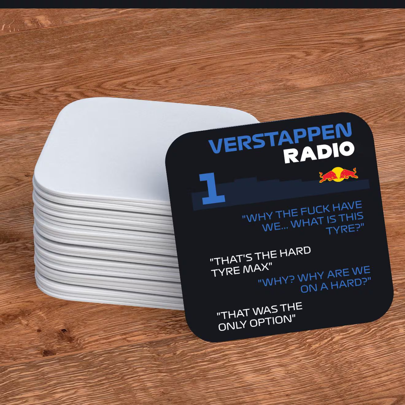 F1 Team Radio Quote Coaster, Formula 1 Fan Gift & Merch, Seat Full of Water