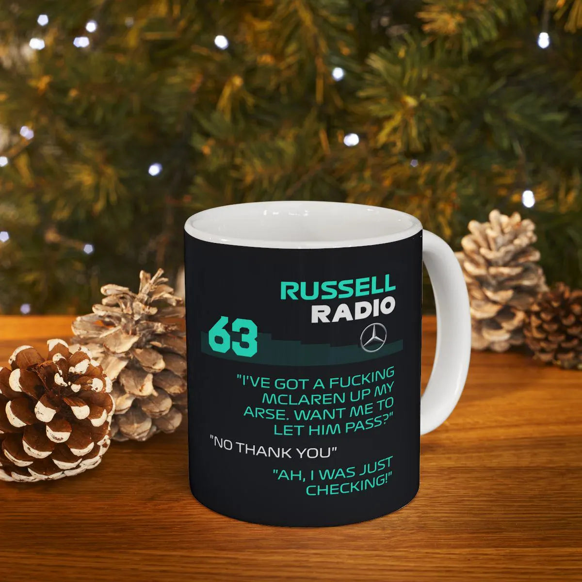 Formula 1 Team Radio Quote Mugs, F1 Fan Gift & Merch, Seat Full of Water