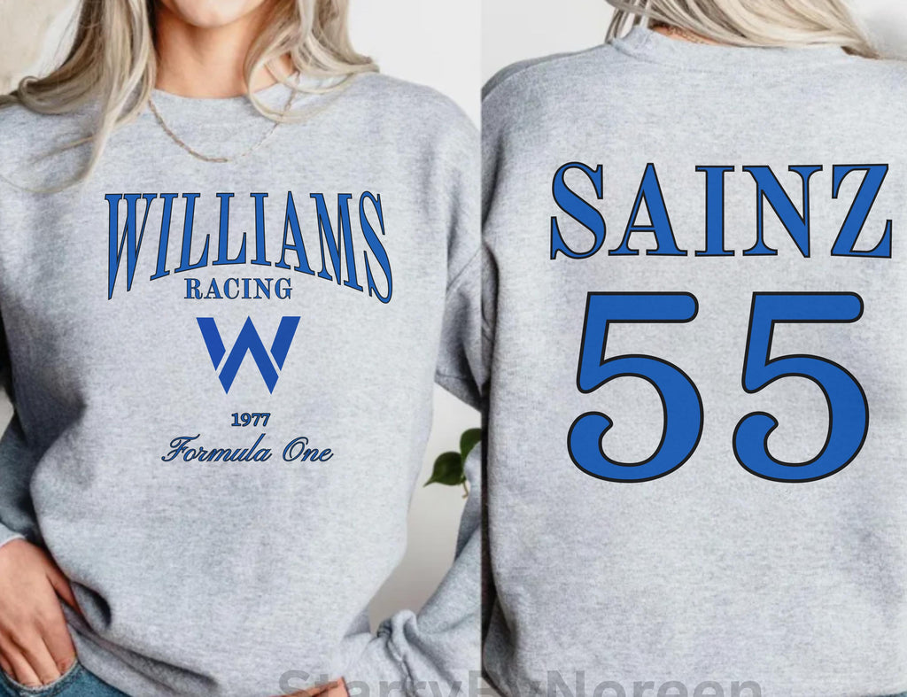 Carlos Sainz Sweatshirt, Retro F1 Williams Formula 1 Shirt, Gift for Formula One Fans
