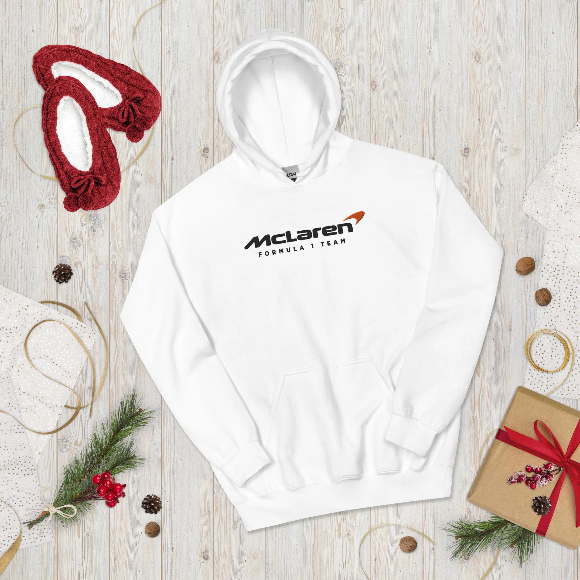McLaren F1 Embroidered Hoodie, Formula 1 Sweatshirt, Motorsport Fan Gift, Unisex Formula One