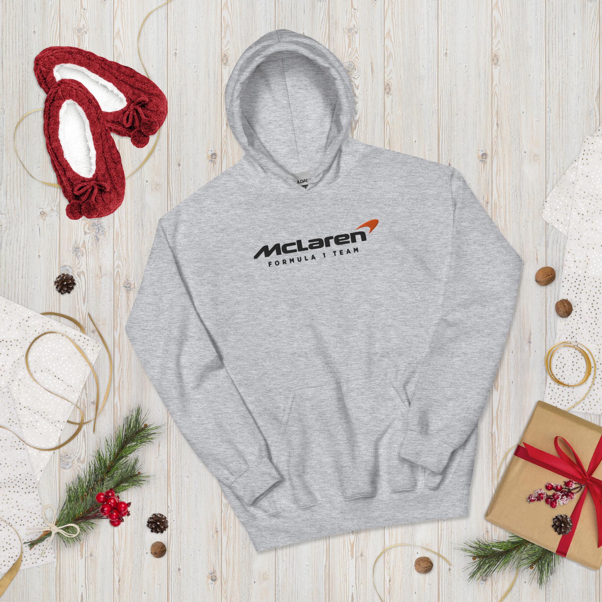 McLaren F1 Embroidered Hoodie, Formula 1 Sweatshirt, Motorsport Fan Gift, Unisex Formula One