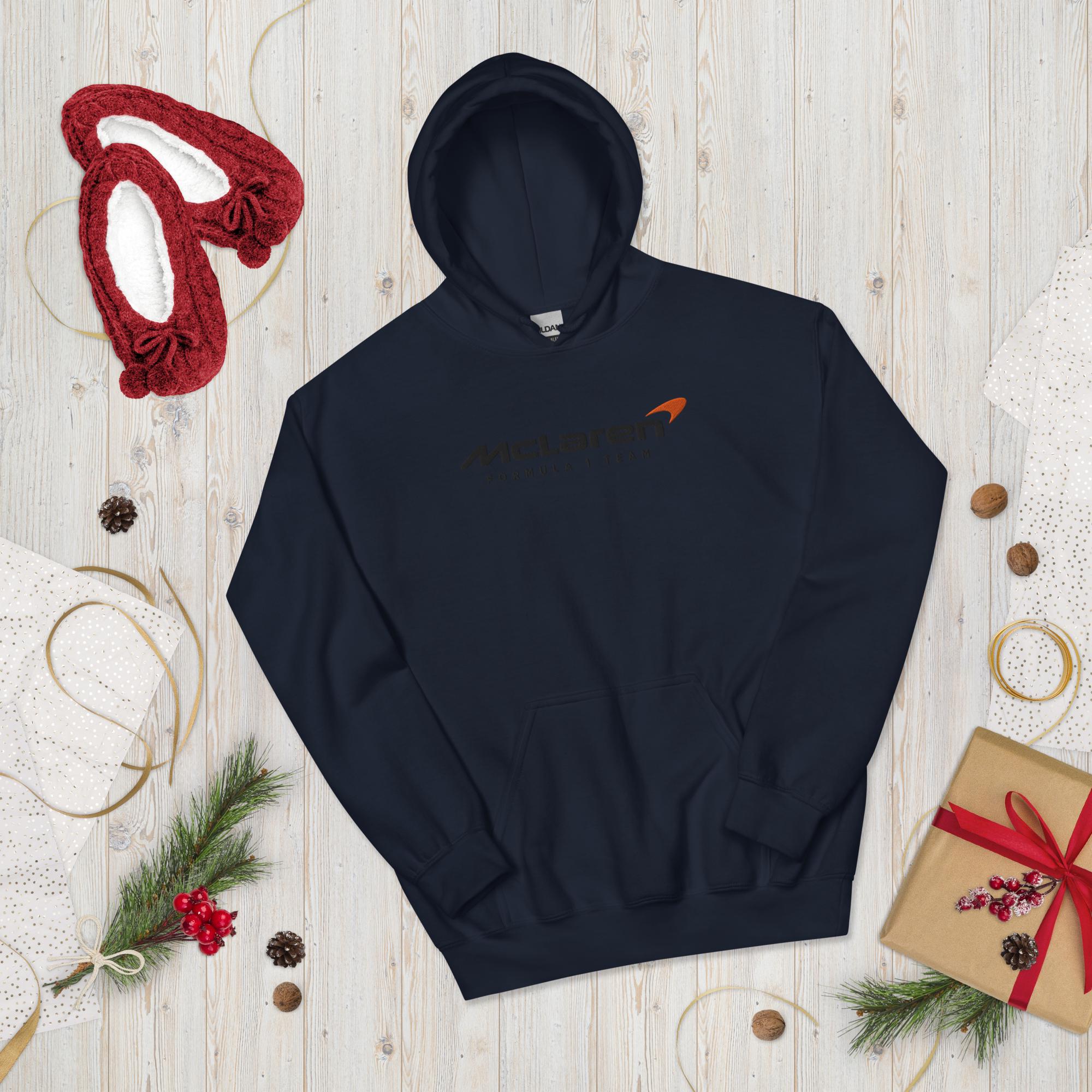 McLaren F1 Embroidered Hoodie, Formula 1 Sweatshirt, Motorsport Fan Gift, Unisex Formula One