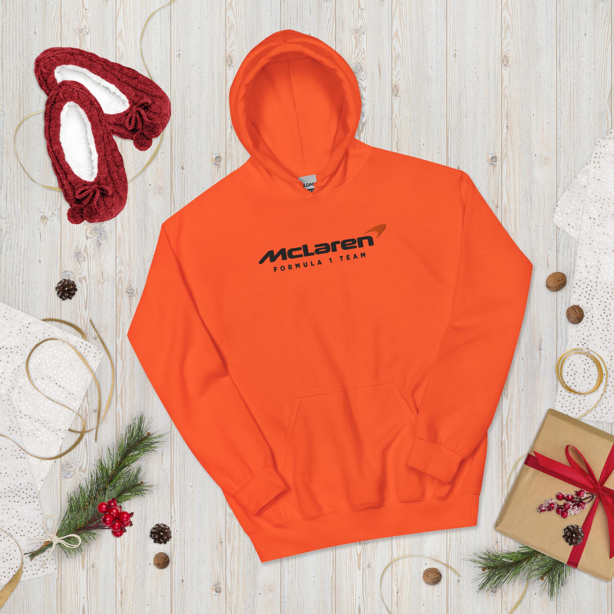 McLaren F1 Embroidered Hoodie, Formula 1 Sweatshirt, Motorsport Fan Gift, Unisex Formula One