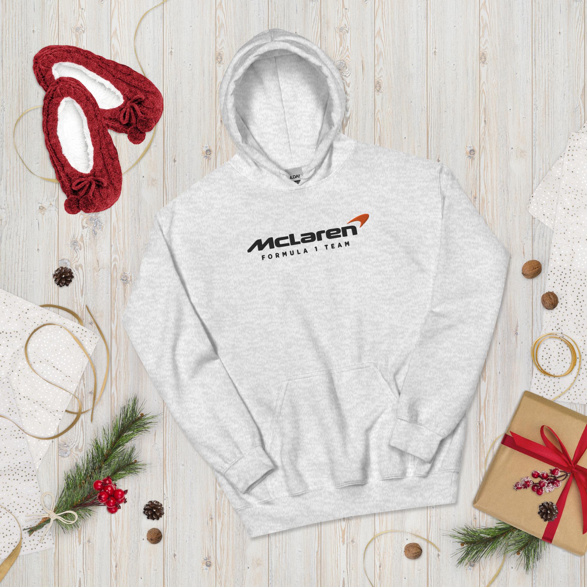 McLaren F1 Embroidered Hoodie, Formula 1 Sweatshirt, Motorsport Fan Gift, Unisex Formula One