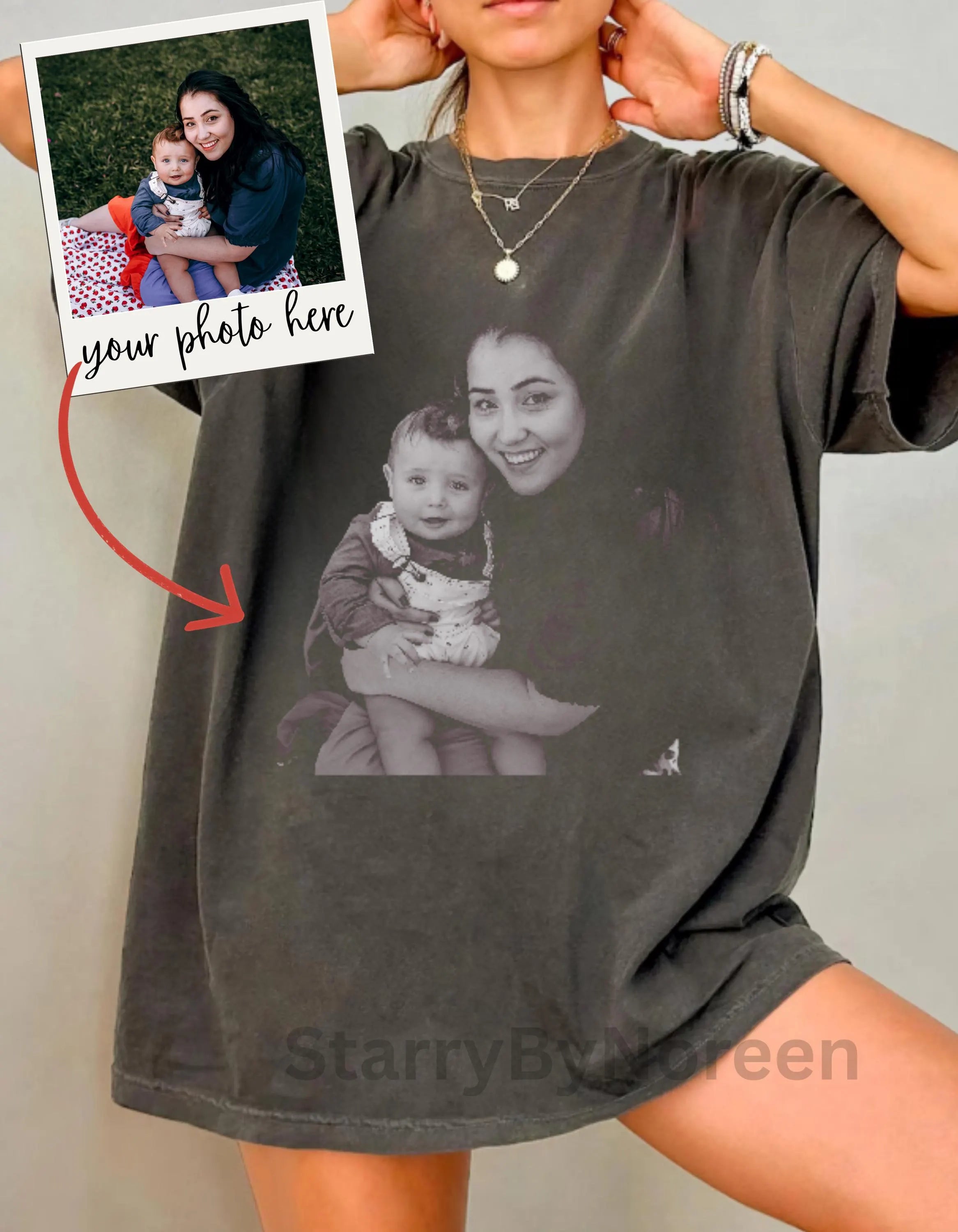 Mothers Day Gifts, Comfort Colors Custom Your Photo Shirt, Personalized Tee, Vintage Photo Gift