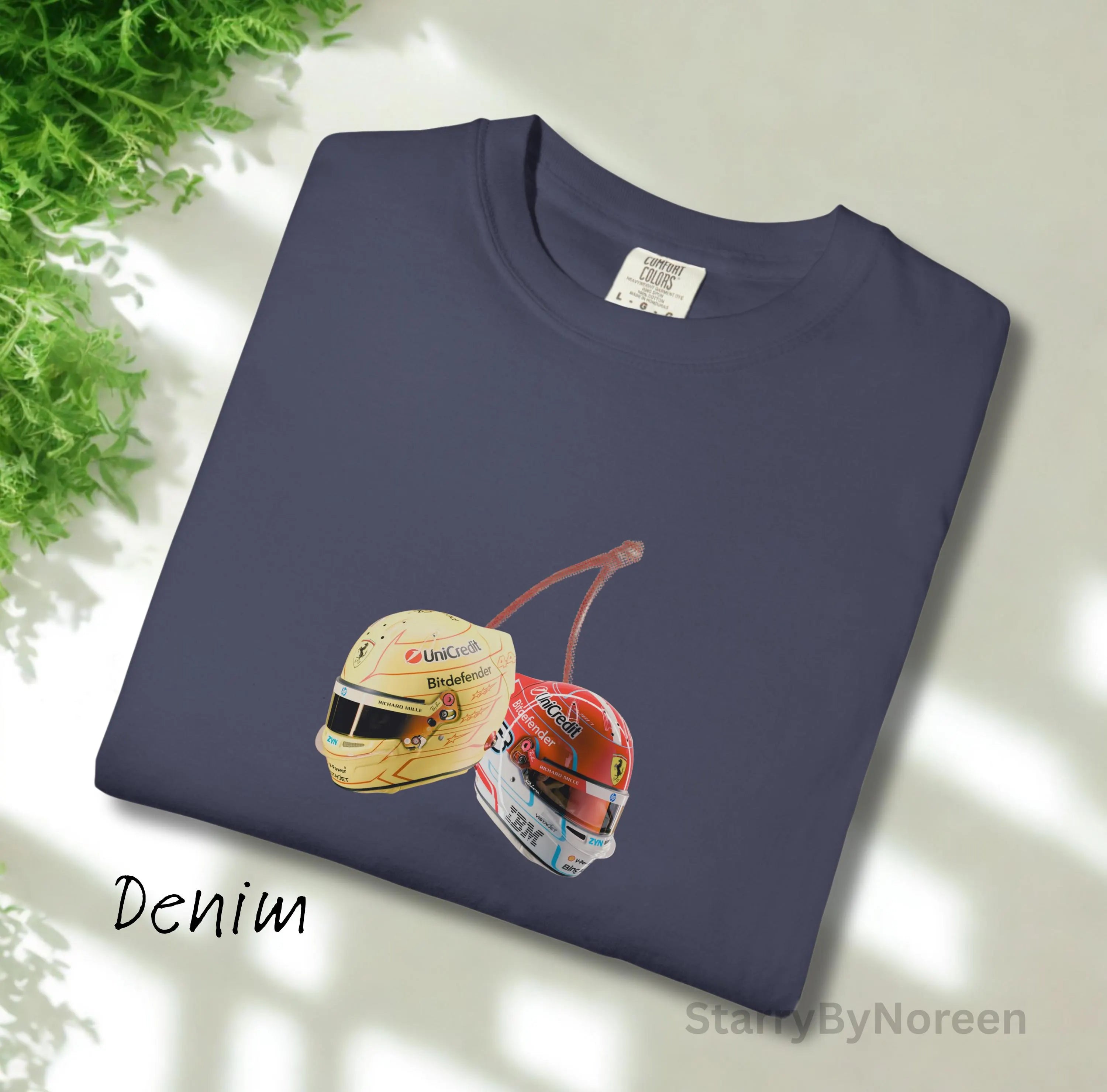 Y2K F1 Leclerc & Hamilton Helmet Tee, Ferrari Formula 1 Shirt, Racing Tee for Fans