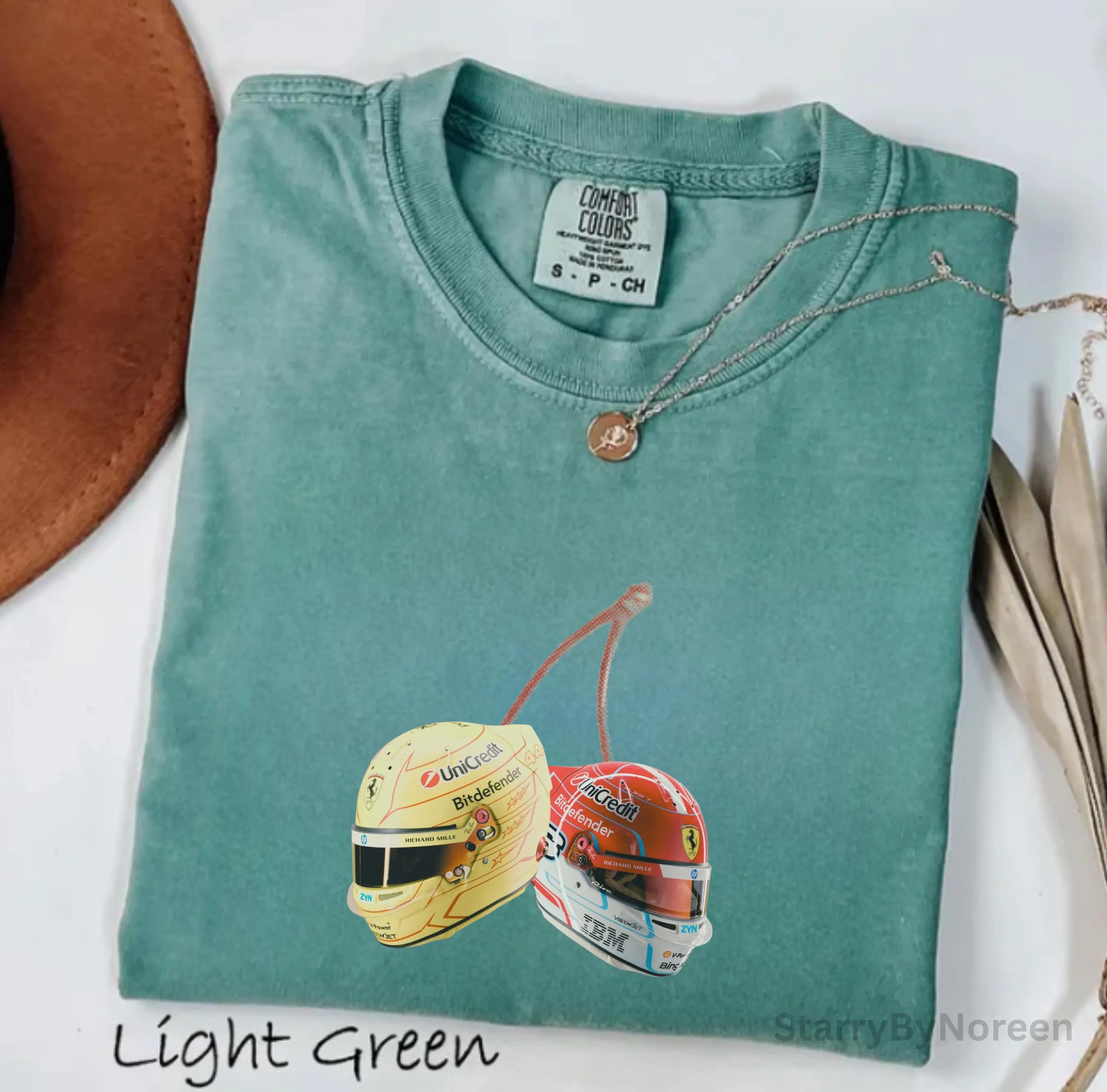 Y2K F1 Leclerc & Hamilton Helmet Tee, Ferrari Formula 1 Shirt, Racing Tee for Fans